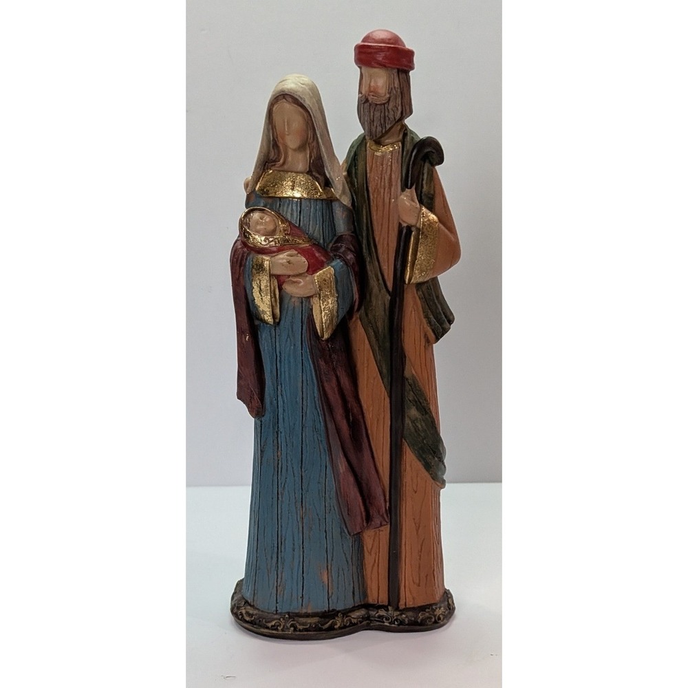 HomeGoods Holy Family Nativity Figurine Religious OS Blue Brown Excellent Rustic